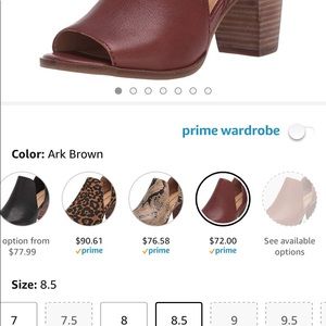 Lucky Brand women’s JUNAI peep toe booties.